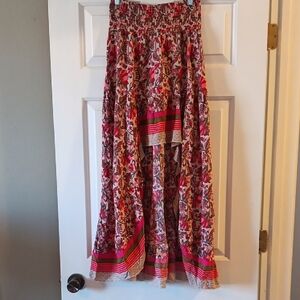 Floral Maxi High-low Skirt Small